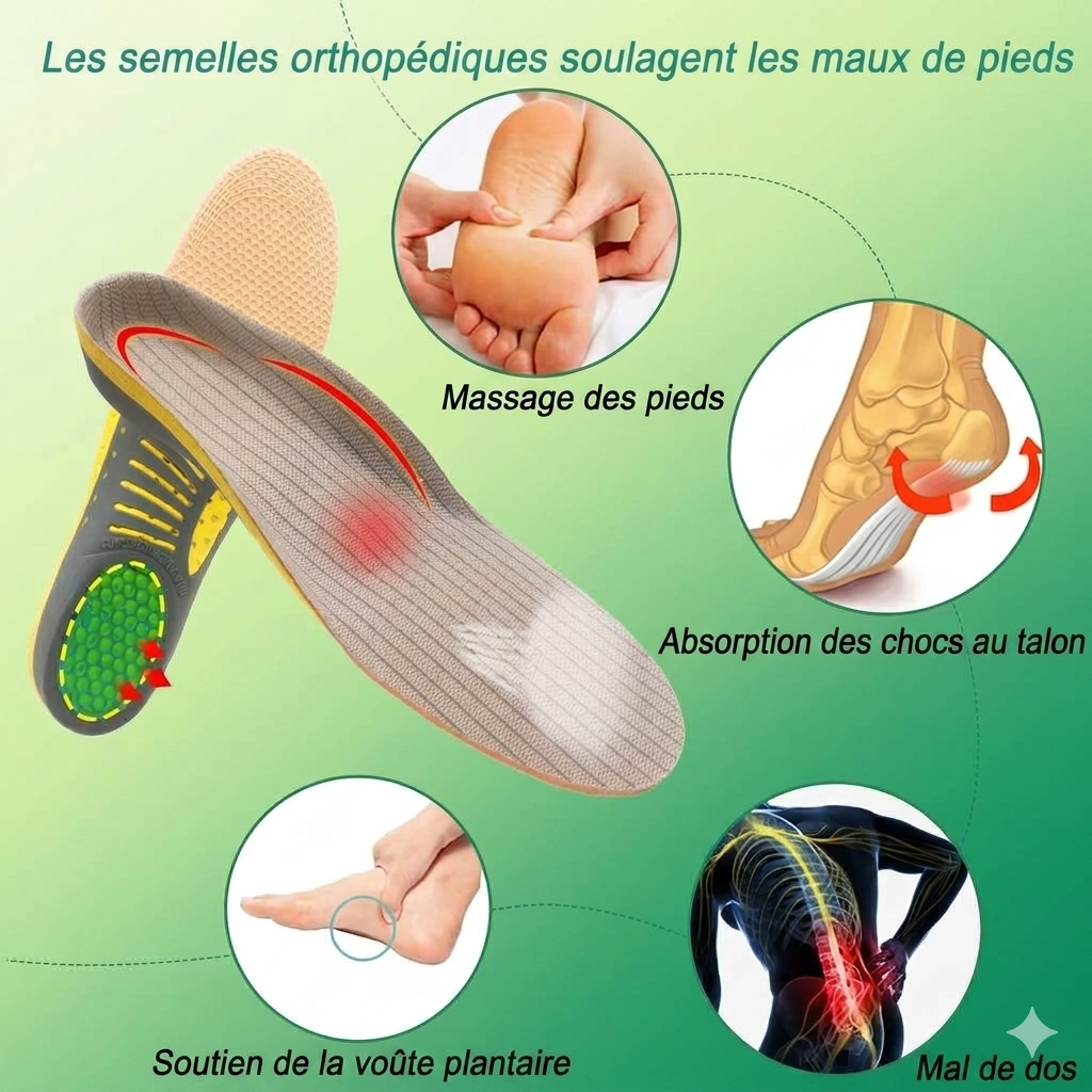 Semelles Orthopédiques - Marchez Sans Douleur et Retrouvez un Confort Immédiat